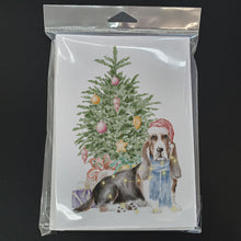 Load image into Gallery viewer, Christmas Basset Hound  Greeting Cards -  Blank Note Cards – 8-Pack of Artist-Designed Cards with Envelopes