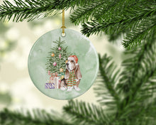 Load image into Gallery viewer, Christmas Basset Hound  #3 Ornament - Round Ceramic Ornament – Artist-Designed Keepsake Decoration