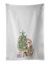 Load image into Gallery viewer, Basset Hound #3 Christmas Presents and Tree White Kitchen Towel Set of 2