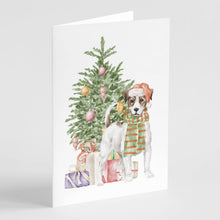 Load image into Gallery viewer, Christmas Jack Russell Terrier Smooth Greeting Cards -  Blank Note Cards – 8-Pack of Artist-Designed Cards with Envelopes
