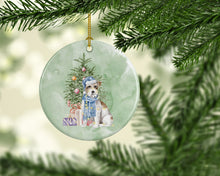 Load image into Gallery viewer, Christmas Jack Russell Terrier Wire Ornament - Round Ceramic Ornament – Artist-Designed Keepsake Decoration