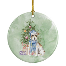 Load image into Gallery viewer, Christmas Jack Russell Terrier Wire Ornament - Round Ceramic Ornament – Artist-Designed Keepsake Decoration