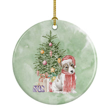 Load image into Gallery viewer, Christmas Jack Russell Terrier Smooth Puppy Ornament - Round Ceramic Ornament – Artist-Designed Keepsake Decoration