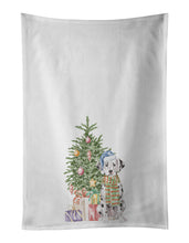 Load image into Gallery viewer, Dalmatian Puppy Christmas Presents and Tree White Kitchen Towel Set of 2
