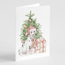 Load image into Gallery viewer, Christmas Dalmatian Greeting Cards -  Blank Note Cards – 8-Pack of Artist-Designed Cards with Envelopes