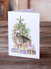 Load image into Gallery viewer, Christmas German Shepherd Greeting Cards -  Blank Note Cards – 8-Pack of Artist-Designed Cards with Envelopes