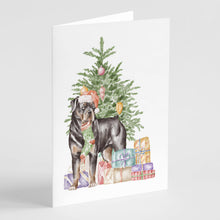 Load image into Gallery viewer, Christmas Rottweiler Greeting Cards -  Blank Note Cards – 8-Pack of Artist-Designed Cards with Envelopes