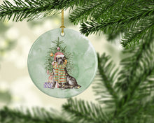 Load image into Gallery viewer, Christmas Black Labrador Retriever Ornament - Round Ceramic Ornament – Artist-Designed Keepsake Decoration