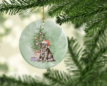 Load image into Gallery viewer, Christmas Black Labrador Retriever Puppy Ornament - Round Ceramic Ornament – Artist-Designed Keepsake Decoration