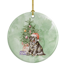 Load image into Gallery viewer, Christmas Black Labrador Retriever Puppy Ornament - Round Ceramic Ornament – Artist-Designed Keepsake Decoration