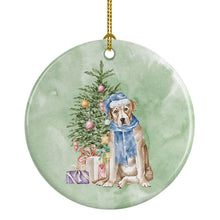 Load image into Gallery viewer, Christmas Yellow Labrador Retriever Ornament - Round Ceramic Ornament – Artist-Designed Keepsake Decoration
