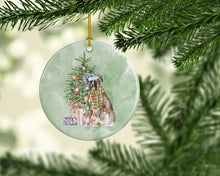 Load image into Gallery viewer, Christmas Boxer Ornament - Round Ceramic Ornament – Artist-Designed Keepsake Decoration