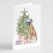 Load image into Gallery viewer, Christmas Boxer Greeting Cards -  Blank Note Cards – 8-Pack of Artist-Designed Cards with Envelopes