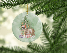 Load image into Gallery viewer, Christmas Boxer Puppy #2 Ornament - Round Ceramic Ornament – Artist-Designed Keepsake Decoration