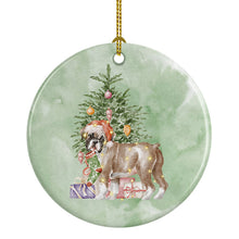 Load image into Gallery viewer, Christmas Boxer Puppy #2 Ornament - Round Ceramic Ornament – Artist-Designed Keepsake Decoration