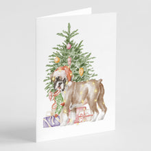 Load image into Gallery viewer, Christmas Boxer Puppy #2 Greeting Cards -  Blank Note Cards – 8-Pack of Artist-Designed Cards with Envelopes