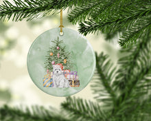 Load image into Gallery viewer, Christmas West Highland White Terrier Puppy Ornament - Round Ceramic Ornament – Artist-Designed Keepsake Decoration
