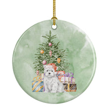 Load image into Gallery viewer, Christmas West Highland White Terrier Puppy Ornament - Round Ceramic Ornament – Artist-Designed Keepsake Decoration