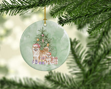 Load image into Gallery viewer, Christmas Shiba Inu Momma and Baby Ornament - Round Ceramic Ornament – Artist-Designed Keepsake Decoration