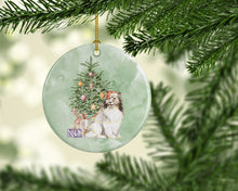 Load image into Gallery viewer, Christmas Sheltie Shetland Sheepdog Ornament - Round Ceramic Ornament – Artist-Designed Keepsake Decoration