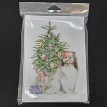 Load image into Gallery viewer, Christmas Sheltie Shetland Sheepdog Greeting Cards -  Blank Note Cards – 8-Pack of Artist-Designed Cards with Envelopes