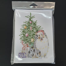 Load image into Gallery viewer, Christmas Sheltie Shetland Sheepdog Merle Greeting Cards -  Blank Note Cards – 8-Pack of Artist-Designed Cards with Envelopes