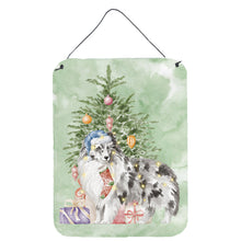 Load image into Gallery viewer, Christmas Sheltie Shetland Sheepdog Blue Merle Wall or Door Hanging Prints