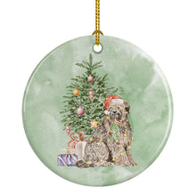 Load image into Gallery viewer, Christmas Briard #1 Ornament - Round Ceramic Ornament – Artist-Designed Keepsake Decoration