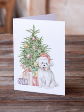 Load image into Gallery viewer, Christmas Bichon Frise Puppy Greeting Cards -  Blank Note Cards – 8-Pack of Artist-Designed Cards with Envelopes