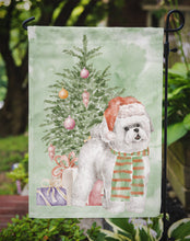 Load image into Gallery viewer, Christmas Bichon Frise Red Hat Garden Flag – Decorative Outdoor Yard Flag