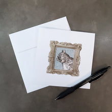 Load image into Gallery viewer, French Bulldog Black Side View Square Greeting Cards -  Blank Note Cards – 8-Pack of Artist-Designed Cards with Envelopes