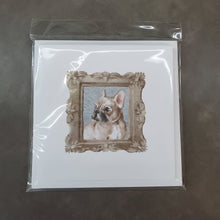 Load image into Gallery viewer, French Bulldog Fawn Side View Square Greeting Cards -  Blank Note Cards – 8-Pack of Artist-Designed Cards with Envelopes