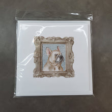 Load image into Gallery viewer, French Bulldog Fawn Side View Square Greeting Cards -  Blank Note Cards – 8-Pack of Artist-Designed Cards with Envelopes