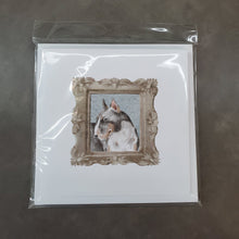 Load image into Gallery viewer, Bull Terrier Tricolor Side View Square Greeting Cards -  Blank Note Cards – 8-Pack of Artist-Designed Cards with Envelopes