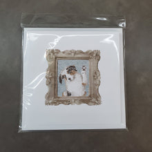 Load image into Gallery viewer, Australian Shepherd Merle Hello Square Greeting Cards -  Blank Note Cards – 8-Pack of Artist-Designed Cards with Envelopes
