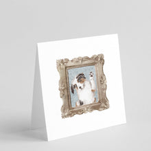 Load image into Gallery viewer, Australian Shepherd Merle Hello Square Greeting Cards -  Blank Note Cards – 8-Pack of Artist-Designed Cards with Envelopes