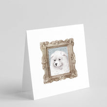 Load image into Gallery viewer, Samoyed Puppy Side View Square Greeting Cards -  Blank Note Cards – 8-Pack of Artist-Designed Cards with Envelopes