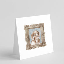 Load image into Gallery viewer, Dachsund Shorthaired Puppy Front View Square Greeting Cards -  Blank Note Cards – 8-Pack of Artist-Designed Cards with Envelopes