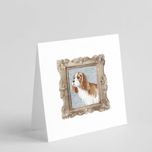Load image into Gallery viewer, Cavalier King Charles Spaniel Red White Side View Square Greeting Cards -  Blank Note Cards – 8-Pack of Artist-Designed Cards with Envelopes