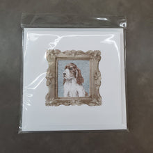 Load image into Gallery viewer, English Cocker Spaniel Brown White Side View Square Greeting Cards -  Blank Note Cards – 8-Pack of Artist-Designed Cards with Envelopes