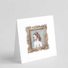 Load image into Gallery viewer, English Cocker Spaniel Brown White Side View Square Greeting Cards -  Blank Note Cards – 8-Pack of Artist-Designed Cards with Envelopes