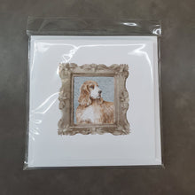 Load image into Gallery viewer, English Cocker Spaniel Golden Side View Square Greeting Cards -  Blank Note Cards – 8-Pack of Artist-Designed Cards with Envelopes