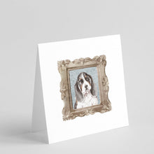 Load image into Gallery viewer, Basset Hound Tricolor Front View Square Greeting Cards -  Blank Note Cards – 8-Pack of Artist-Designed Cards with Envelopes