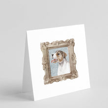 Load image into Gallery viewer, Jack Russell Terrier Tricolor Side View Square Greeting Cards -  Blank Note Cards – 8-Pack of Artist-Designed Cards with Envelopes