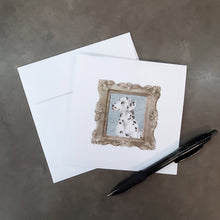 Load image into Gallery viewer, Dalmation Side View 2 Square Greeting Cards -  Blank Note Cards – 8-Pack of Artist-Designed Cards with Envelopes