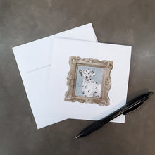 Load image into Gallery viewer, Dalmation Front View Square Greeting Cards -  Blank Note Cards – 8-Pack of Artist-Designed Cards with Envelopes