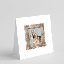 Load image into Gallery viewer, German Shepherd Front View Square Greeting Cards -  Blank Note Cards – 8-Pack of Artist-Designed Cards with Envelopes