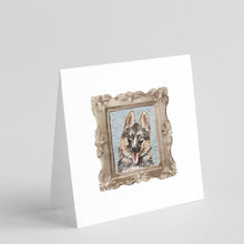 Load image into Gallery viewer, German Shepherd Smile Square Greeting Cards -  Blank Note Cards – 8-Pack of Artist-Designed Cards with Envelopes