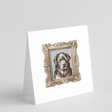 Load image into Gallery viewer, Labrador Retriever Black Front View Square Greeting Cards -  Blank Note Cards – 8-Pack of Artist-Designed Cards with Envelopes