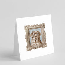 Load image into Gallery viewer, Labrador Retriever Chocolate Puppy Square Greeting Cards -  Blank Note Cards – 8-Pack of Artist-Designed Cards with Envelopes